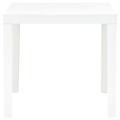 Garden Table with 2 Benches Plastic White