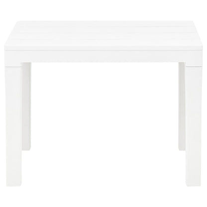 Garden Table with 2 Benches Plastic White