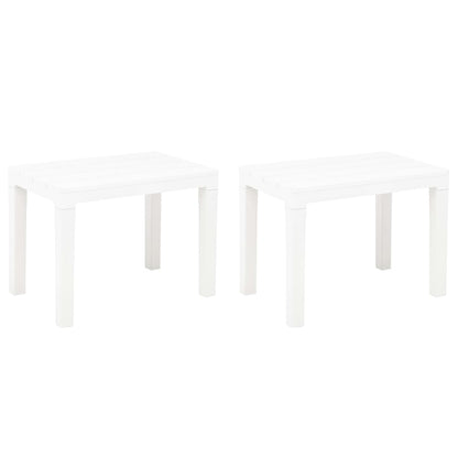 Garden Benches 2 pcs White Plastic