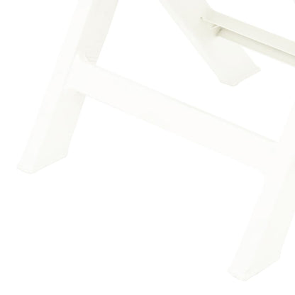Folding Garden Chairs 2 pcs Plastic White