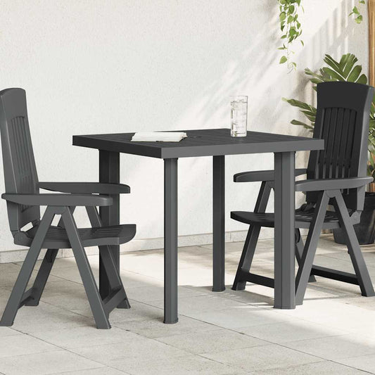 Garden Table Anthracite 80x75x72 cm Plastic