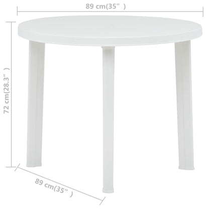 Garden Table White 89 cm Plastic
