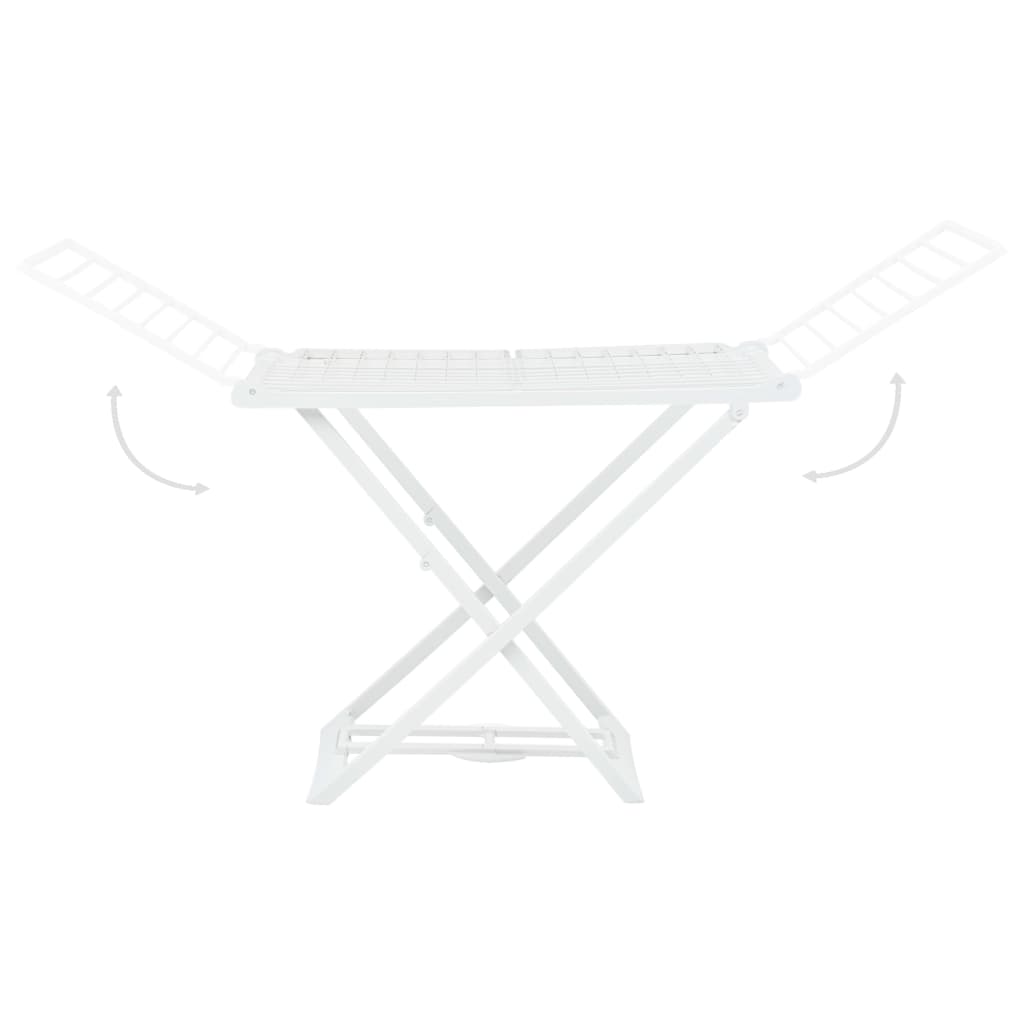 Folding Clothes Dry Rack White Plastic