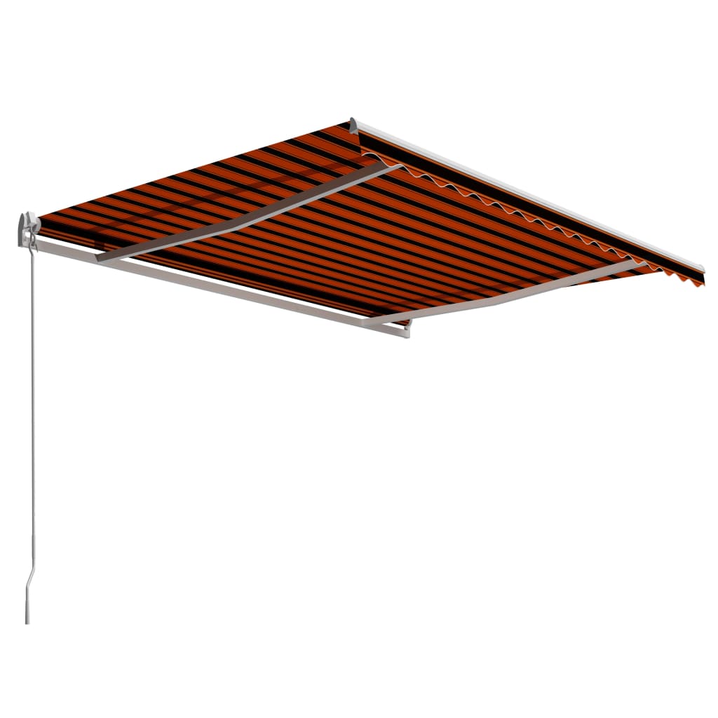 Manual Retractable Awning 400x300 cm Orange and Brown