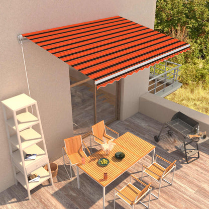 Manual Retractable Awning 400x300 cm Orange and Brown