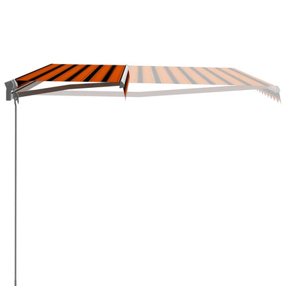 Manual Retractable Awning 450x300 cm Orange and Brown