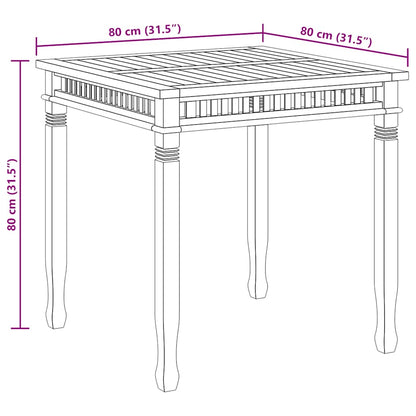 Garden Dining Table 80x80x80 cm Solid Teak Wood