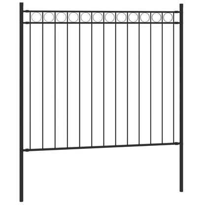 Garden Fence Steel 1.81x0.8 m Black