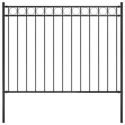 Garden Fence Steel 1.81x1 m Black