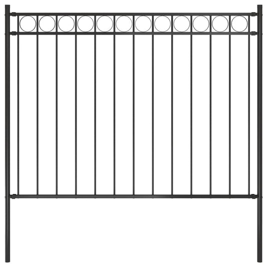 Garden Fence Steel 1.81x1 m Black