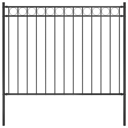 Garden Fence Steel 1.81x1.2 m Black