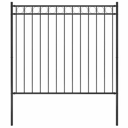 Garden Fence Steel 1.81x1.5 m Black