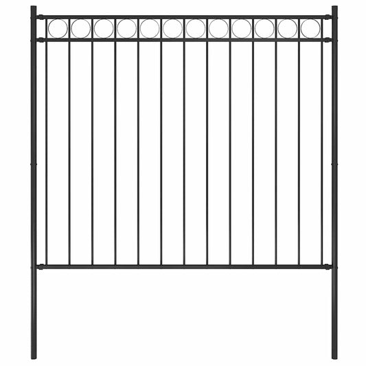 Garden Fence Steel 1.81x1.5 m Black