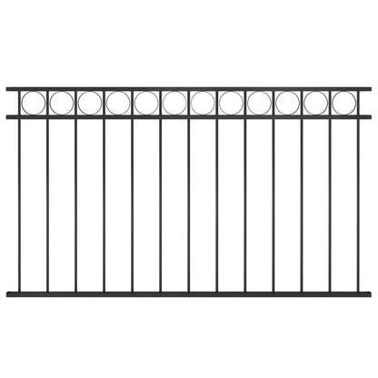 Fence Panel Steel 1.7x0.8 m Black