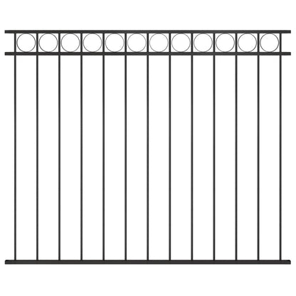 Fence Panel Steel 1.7x1.5 m Black
