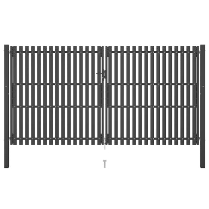 Garden Fence Gate Steel 4x2.5 m Anthracite