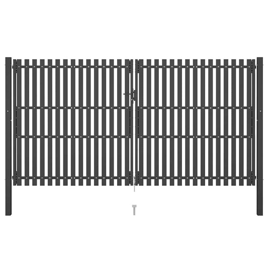 Garden Fence Gate Steel 4x2.5 m Anthracite