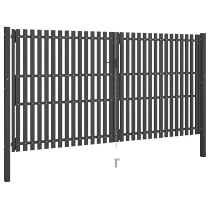 Garden Fence Gate Steel 4x2.5 m Anthracite