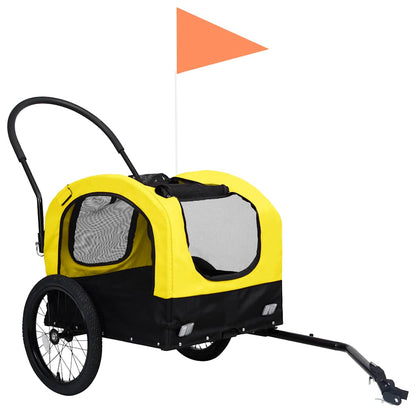 2-in-1 Pet Bike Trailer & Jogging Stroller Yellow and Black