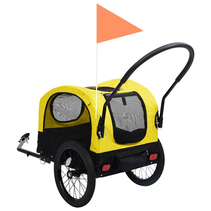 2-in-1 Pet Bike Trailer & Jogging Stroller Yellow and Black