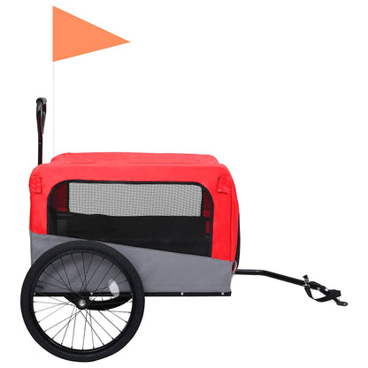 2-in-1 Pet Bike Trailer & Jogging Stroller Red and Grey