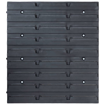 29 Piece Storage Bin Kit with Wall Panels Red and Black