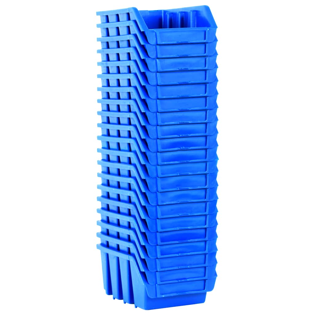 Stacking Storage Bins 20 pcs Blue Plastic