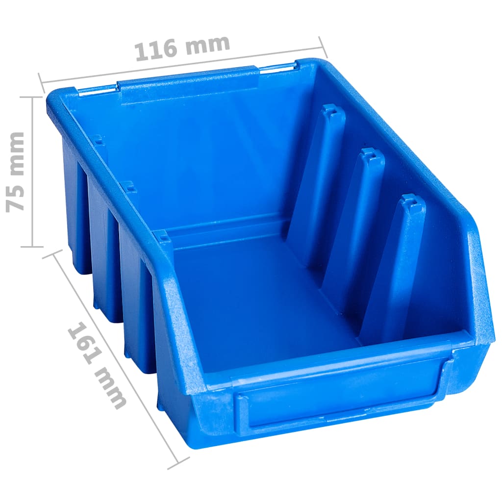 Stacking Storage Bins 20 pcs Blue Plastic