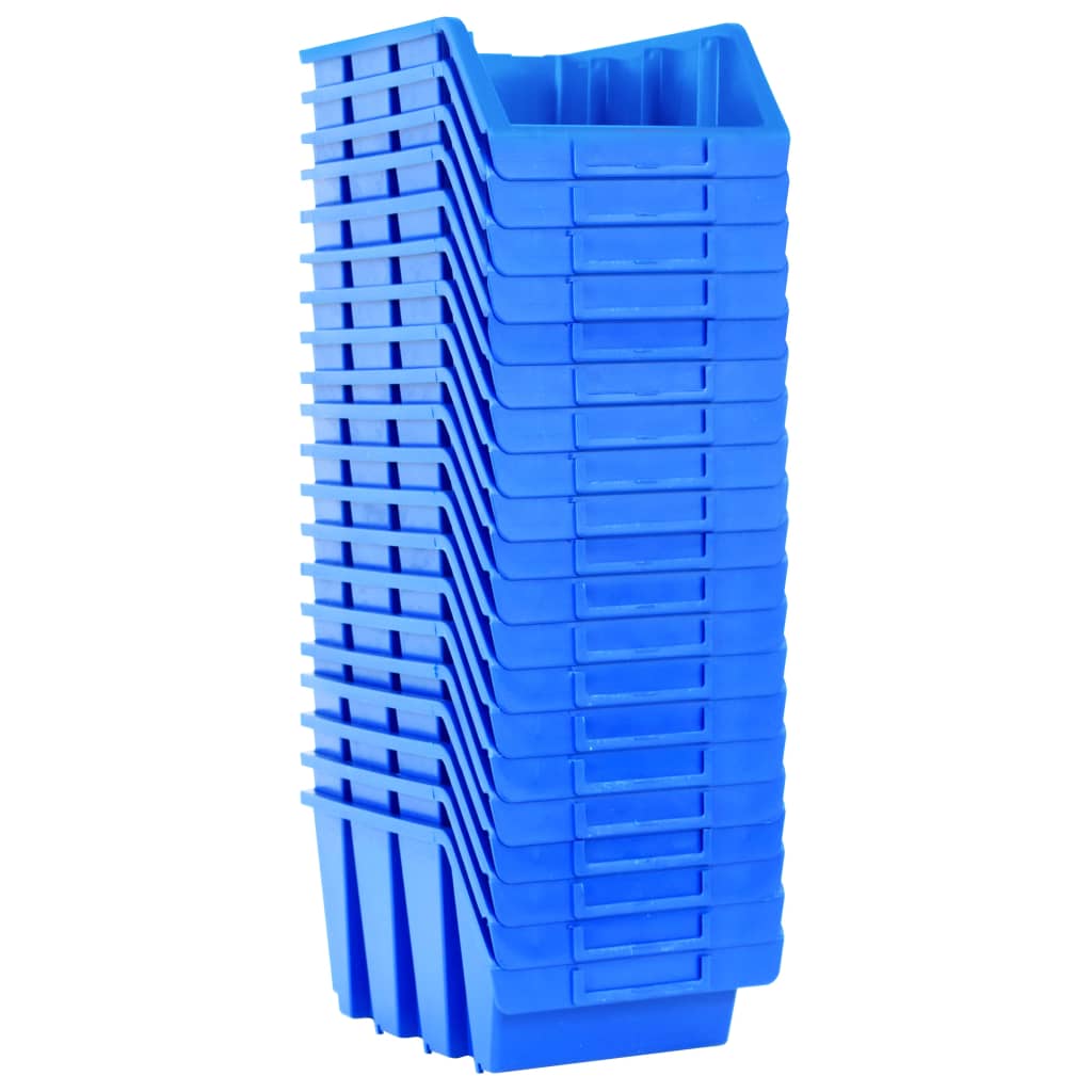 Stacking Storage Bins 20 pcs Blue Plastic