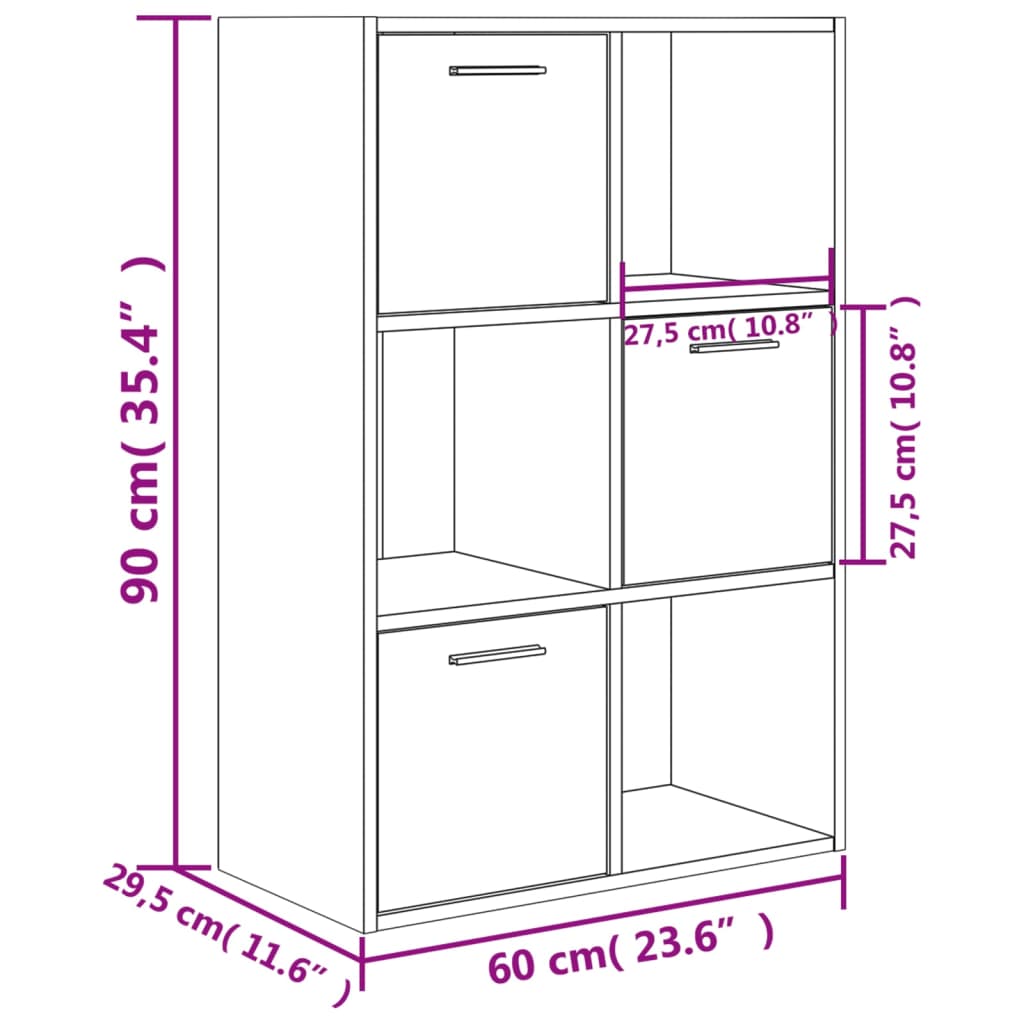 Storage Cabinet Concrete Grey 60x29.5x90 cm Engineered Wood