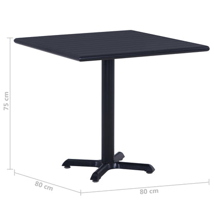 Garden Table  Black 80x80x75 cm
