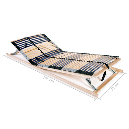 Slatted Bed Bases without Mattress 2 pcs with 42 Slats 70x200 cm