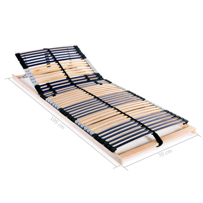 Slatted Bed Bases without Mattress 2 pcs with 42 Slats 70x200 cm