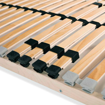 Slatted Bed Bases without Mattress 2 pcs with 28 Slats 90x200 cm