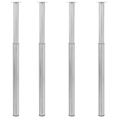 Telescopic Table Legs 4 pcs Brushed Nickel 710 mm-1100 mm