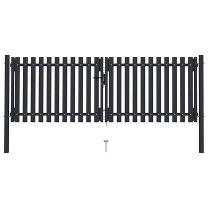 Double Door Fence Gate Steel 306x150 cm Anthracite