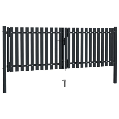 Double Door Fence Gate Steel 306x150 cm Anthracite