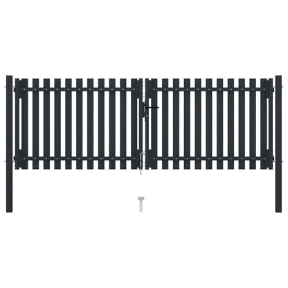 Double Door Fence Gate Steel 306x150 cm Anthracite