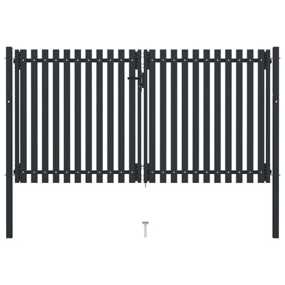 Double Door Fence Gate Steel 306x150 cm Anthracite