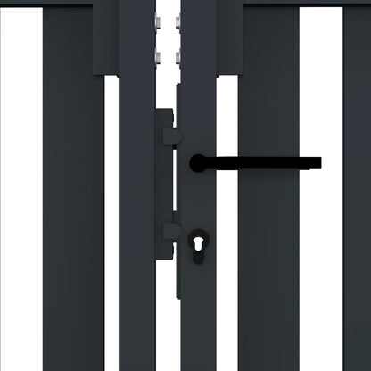 Double Door Fence Gate Steel 306x220 cm Anthracite