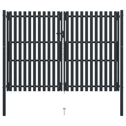 Double Door Fence Gate Steel 306x200 cm Anthracite