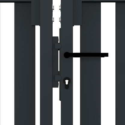 Double Door Fence Gate Steel 306x200 cm Anthracite