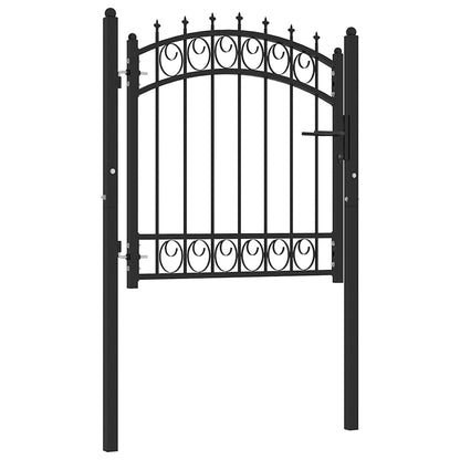 Fence Gate with Spikes Steel 100x100 cm Black