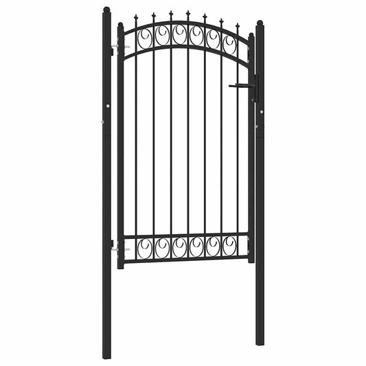 Fence Gate with Spikes Steel 100x150 cm Black