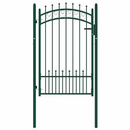 Fence Gate with Spikes Steel 100x150 cm Green