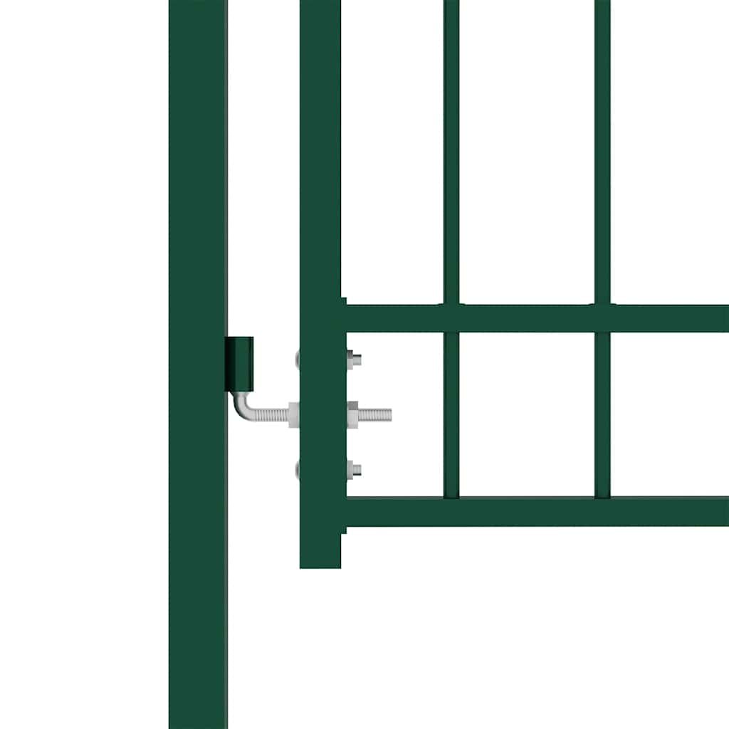 Fence Gate with Spikes Steel 100x175 cm Green