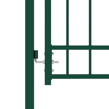 Fence Gate with Spikes Steel 100x175 cm Green