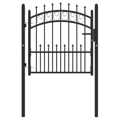 Fence Gate with Spikes Steel 100x100 cm Black