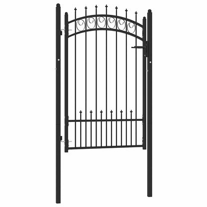 Fence Gate with Spikes Steel 100x150 cm Black