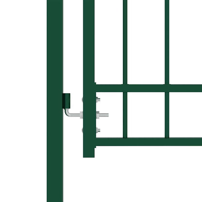 Fence Gate with Spikes Steel 100x150 cm Green